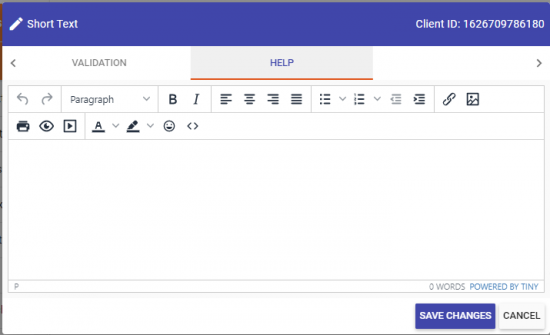 adding help text