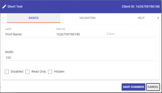 form question properties