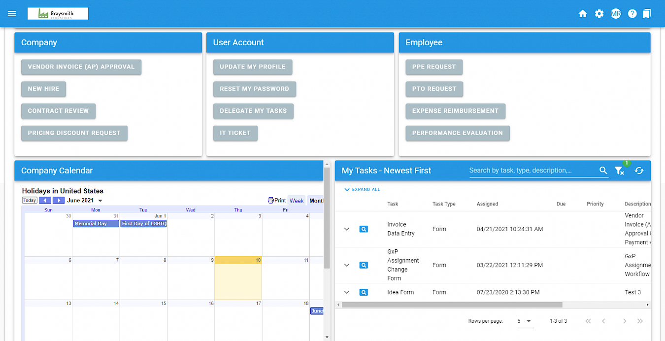 end-user dashboard example