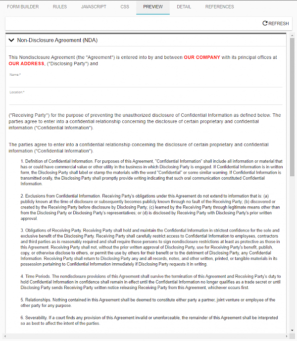 NDA Form